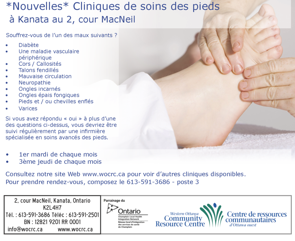 Soins des pieds - Centre de ressources communautaires d\u0026#39;Ottawa ouest