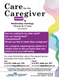 Poster graphic for Care for the Caregiver program - September 2022