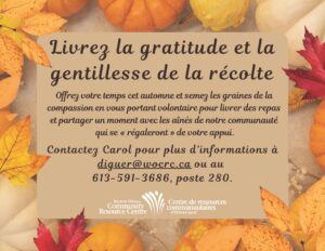 Livrez la gratitude et la gentilesse de la recolte