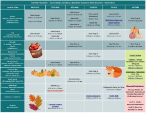 EarlyON Fall Calendar - 2024