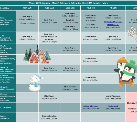 Winter 2025 EarlyON Calendar - CC